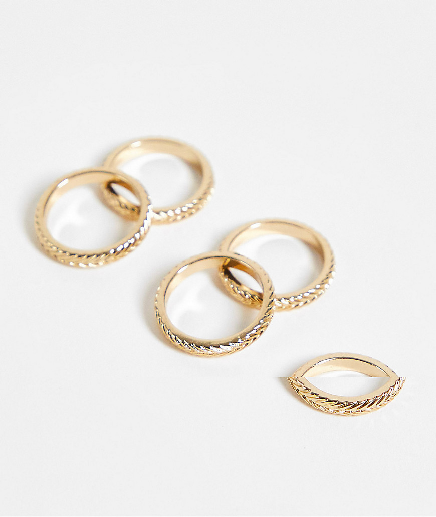 aldo beir pack of 5 stacking rings in gold metal