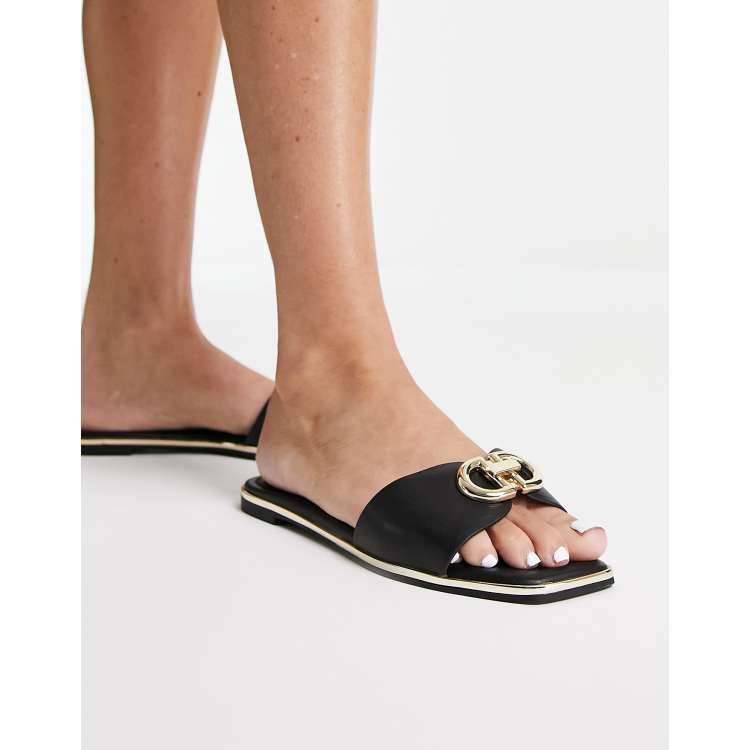 Aldo black flip on sale flops