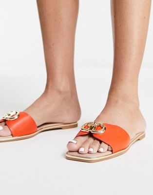 ALDO Bellenor flat sandals in bright orange
