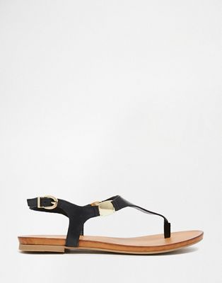 aldo black flat sandals