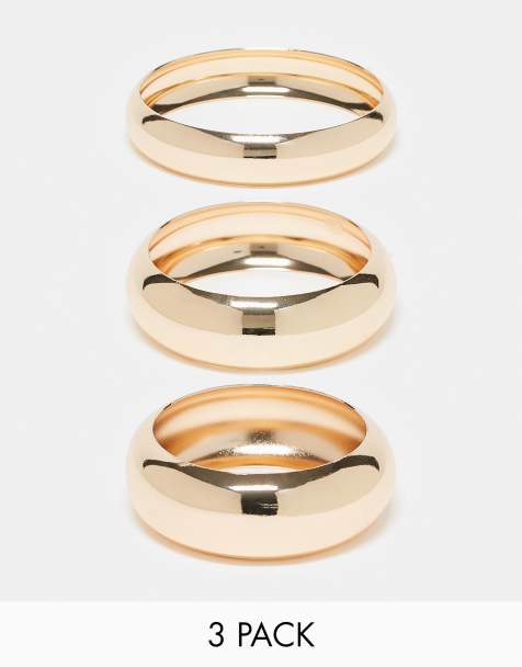 ALDO bena pack of 3 chunky bangle bracelets in gold - view 1
