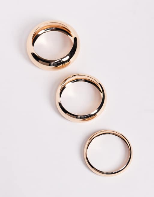 ALDO bena pack of 3 chunky bangle bracelets in gold