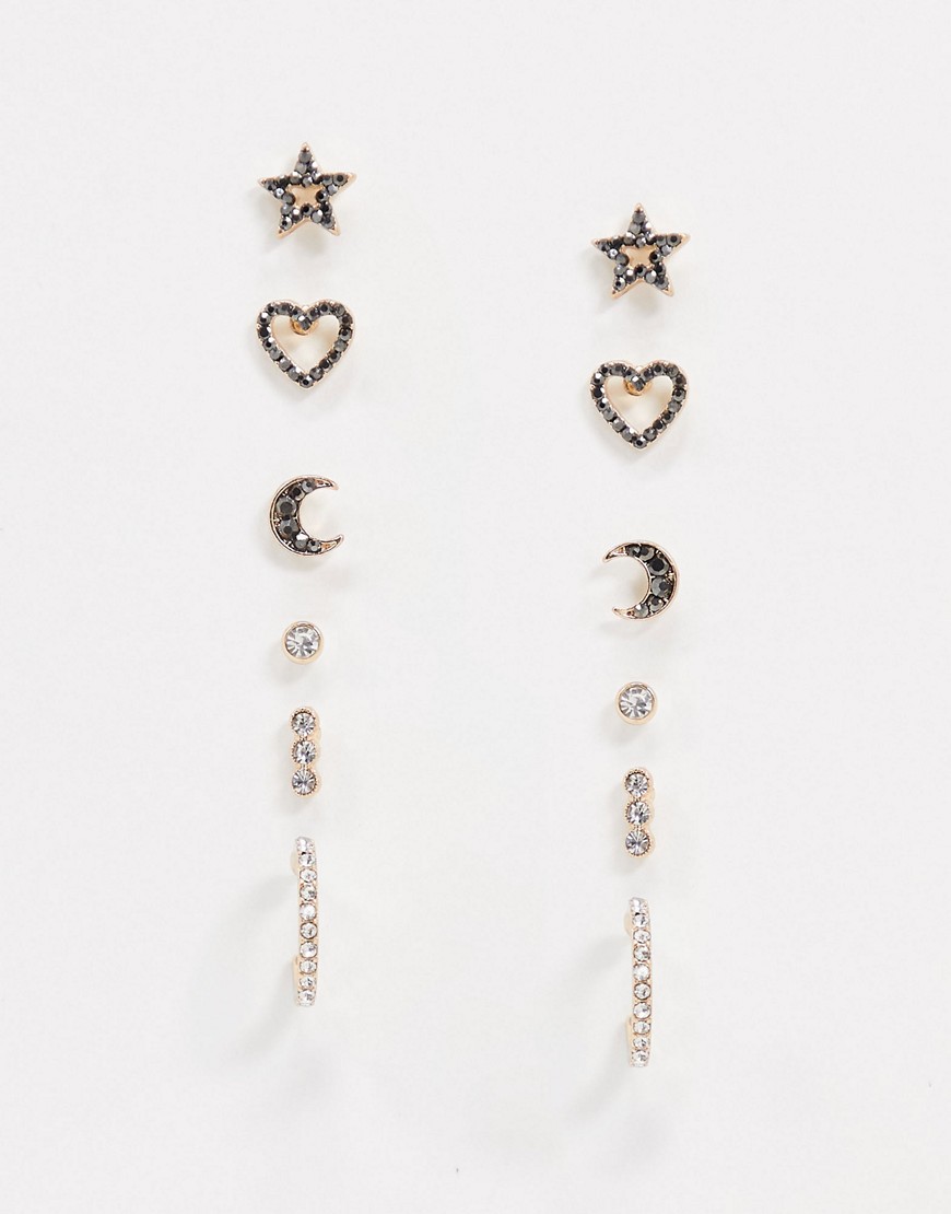ALDO Biederma heart and stars earring multipack in metallics