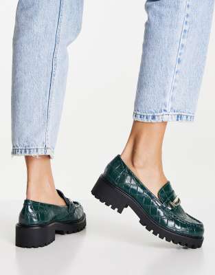 green and gold loafers