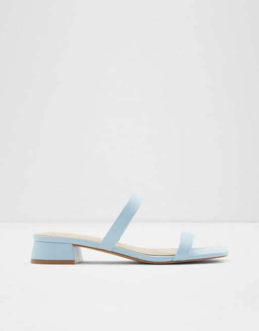 ALDO Biliwen double strap mid-heeled sandals in light blue 