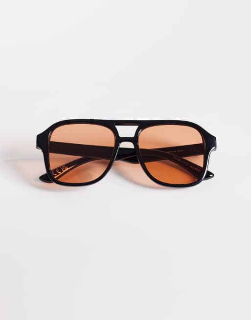 ALDO billie aviator sunglasses with red lenses in black | ASOS display picture 1
