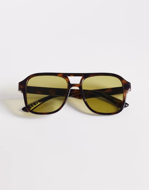 ALDO - Billiee - Aviator zonnebril met gouden glazen in tortoise bruin, 3 van 3