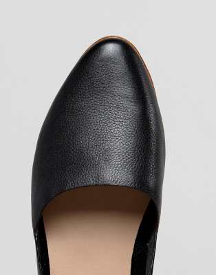 aldo blanchette black leather flat shoes