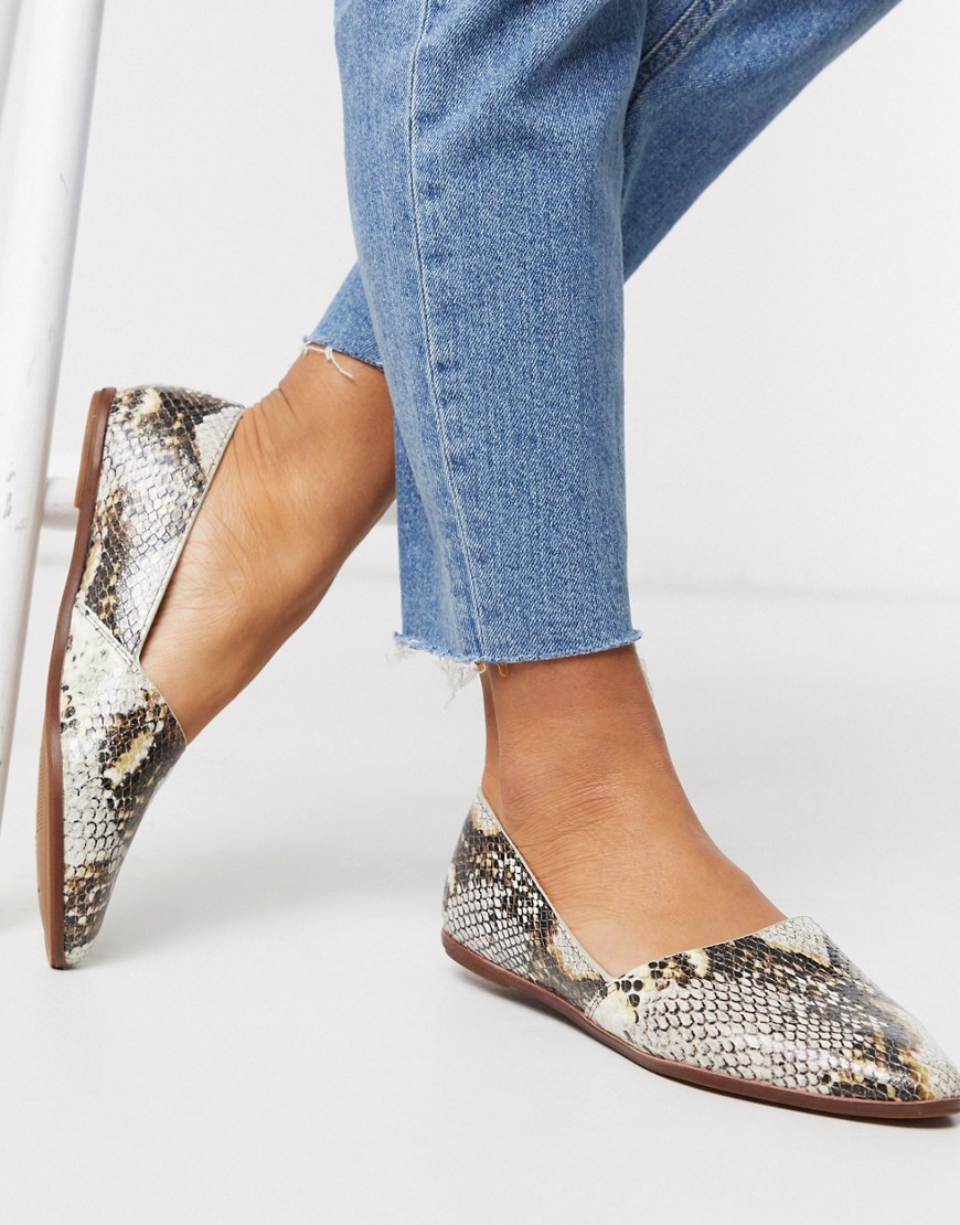 ALDO - Blanchette - Leren platte schoenen met slangenprint-Multi