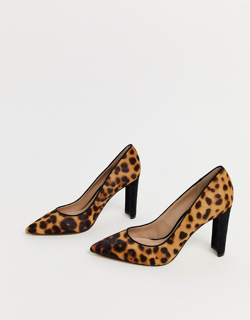 ALDO Block Heel Court Shoe in Leopard Multi
