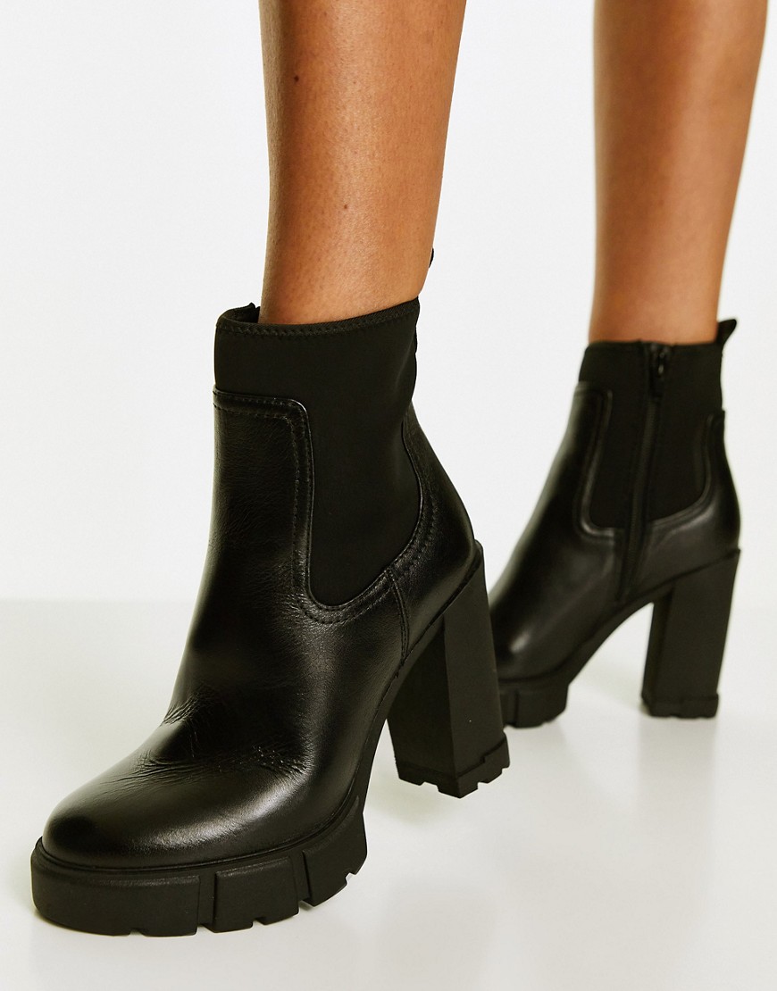 ALDO Bolder leather chunky heeled ankle boots in black