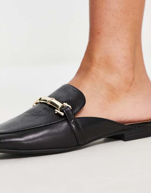 ALDO Boski leather flat shoes with trim in black