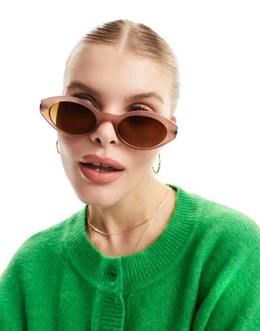 ALDO – Brązowe okulary przeciwsłoneczne typu kocie oczy, 3 z 4