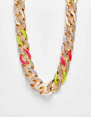 ALDO Aldo bright chain necklace in gold multi