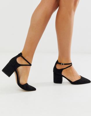 aldo black block heels