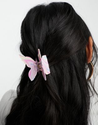 ALDO Butterswirl marble print butterfly shape hair clip