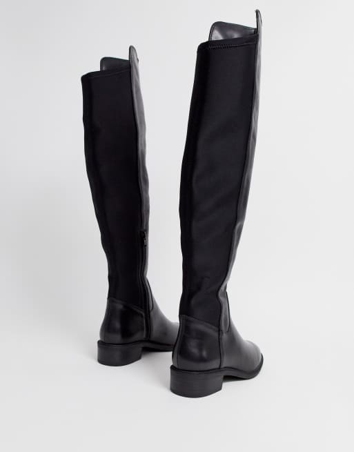 Aldo Byssa Flache Overknee Stiefel Aus Schwarzem Leder Asos
