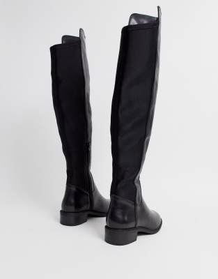 over the knee flat leather boots