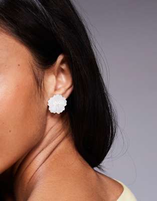 ALDO camelliaa floral stud earrings in faux pearl ASOS