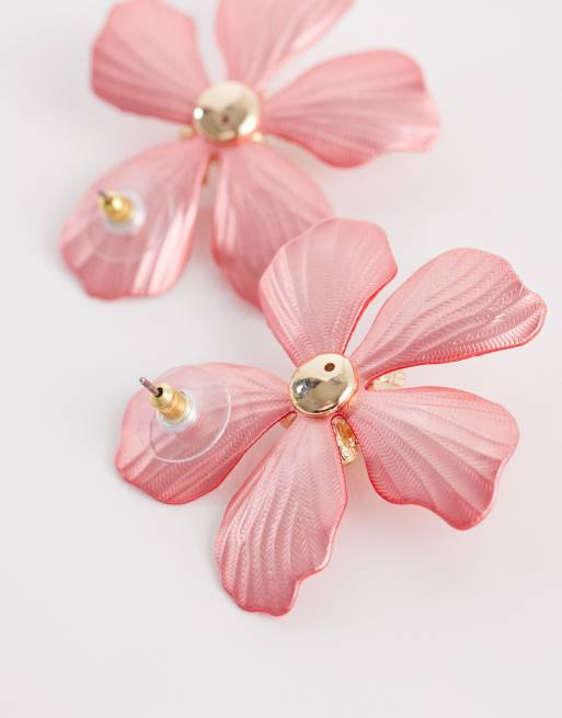 ALDO cammelia flower earrings in pink, 4 of 4