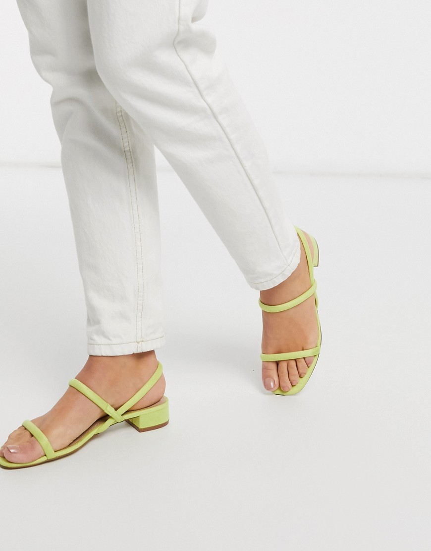 ALDO Candidly low heel sandal with tubular strap in yellow