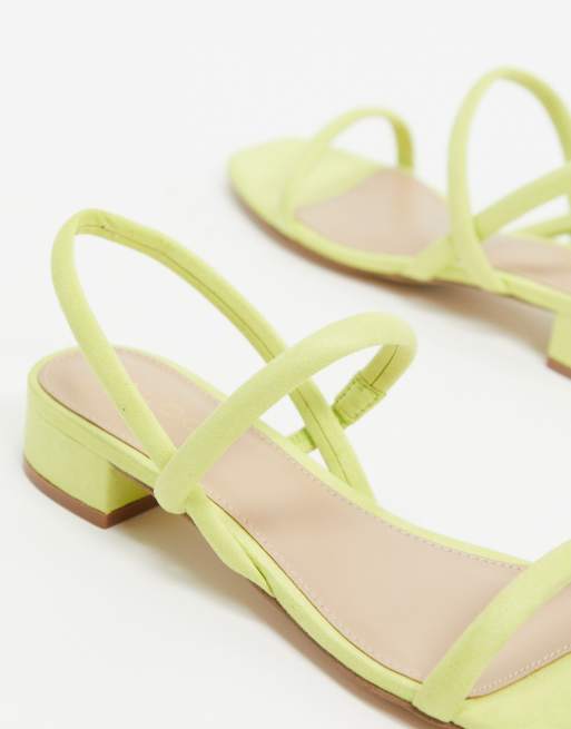 ALDO Candidly low heel sandal with tubular strap in yellow
