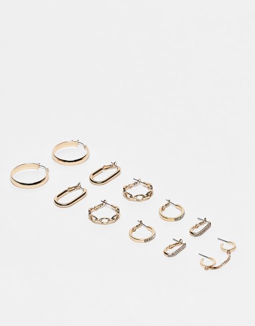 ALDO - Carenalieta - Confezione da 6 paia di orecchini a cerchio color argento