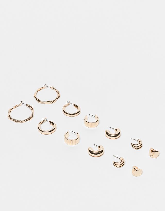 ALDO - carenalieta pack of 6 multi hoop earrings in gold