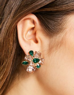ALDO Carredelia statement stud earrings in multi diamante