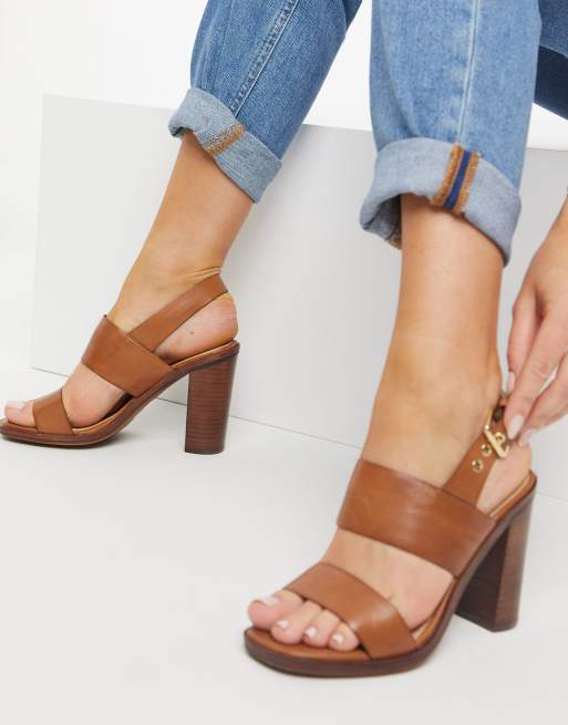 Aldo casual block heel sandals in tan ASOS