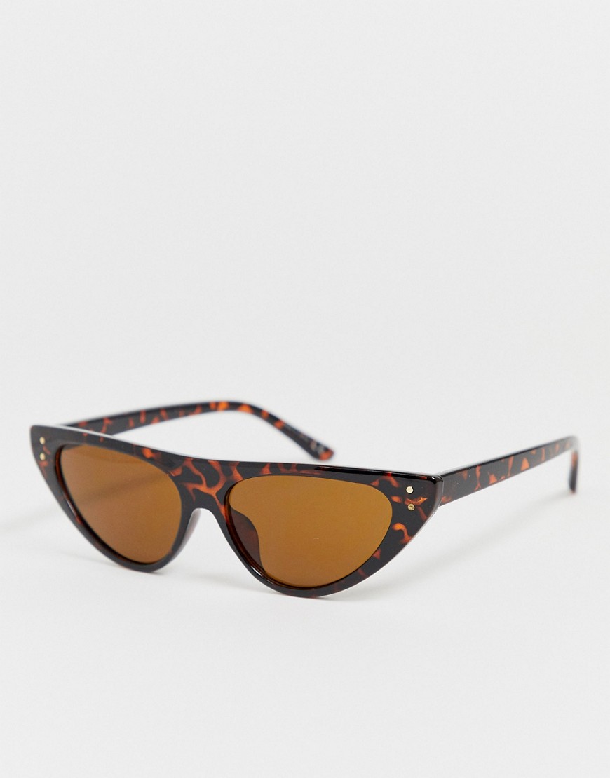 Aldo – Cat eye-solglasögon med flat brow-Brun