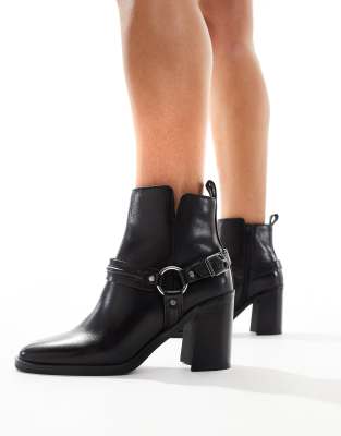 ALDO Catasetum Biker Heeled Ankle Boot in Black