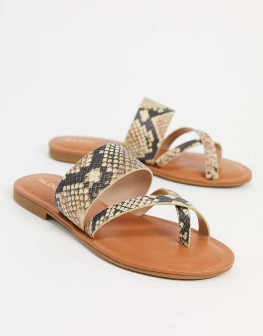 ALDO celodia flat sandals in natural ASOS