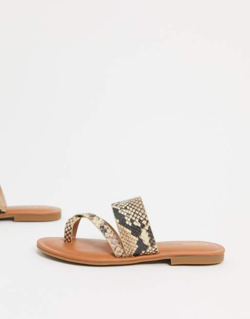 ALDO celodia flat sandals in natural ASOS