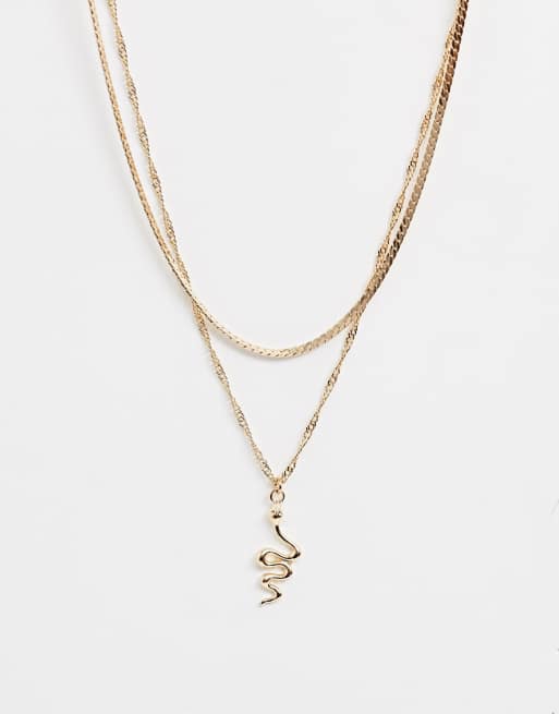 ALDO - Ceramma - Collana multifilo con catena serpente oro