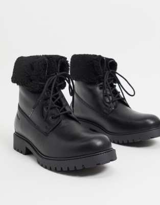 aldo black lace up boots