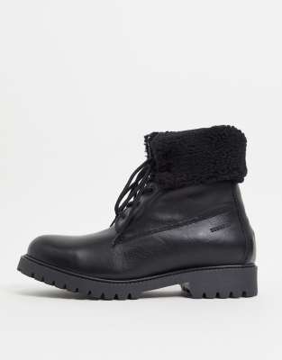 aldo black lace up boots