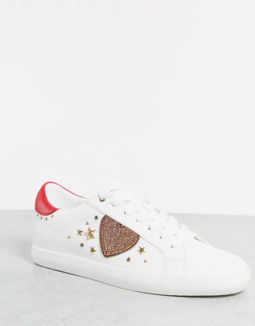 ALDO Chaus Verzierte Sneaker in WeiB mit Herzdetail ASOS