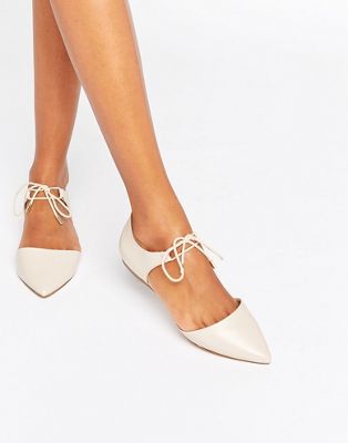 ALDO Chessi Ankle Tie Point Leather Flat Shoes