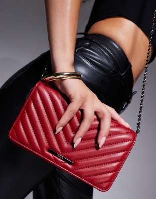 ALDO ALDO chevron quilted crossbody bag in red