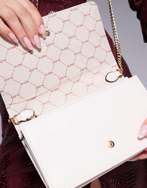 ALDO chevron quilted crossbody bag in white | ASOS display picture 2