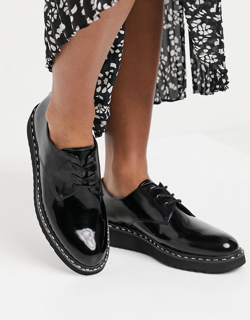 Aldo chunky lace up brogues in black