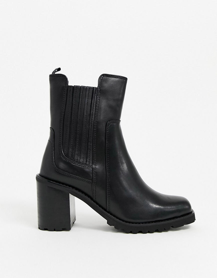 ALDO chunky leather chelsea boots in black