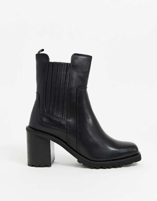 ALDO chunky leather chelsea boots in black | ASOS