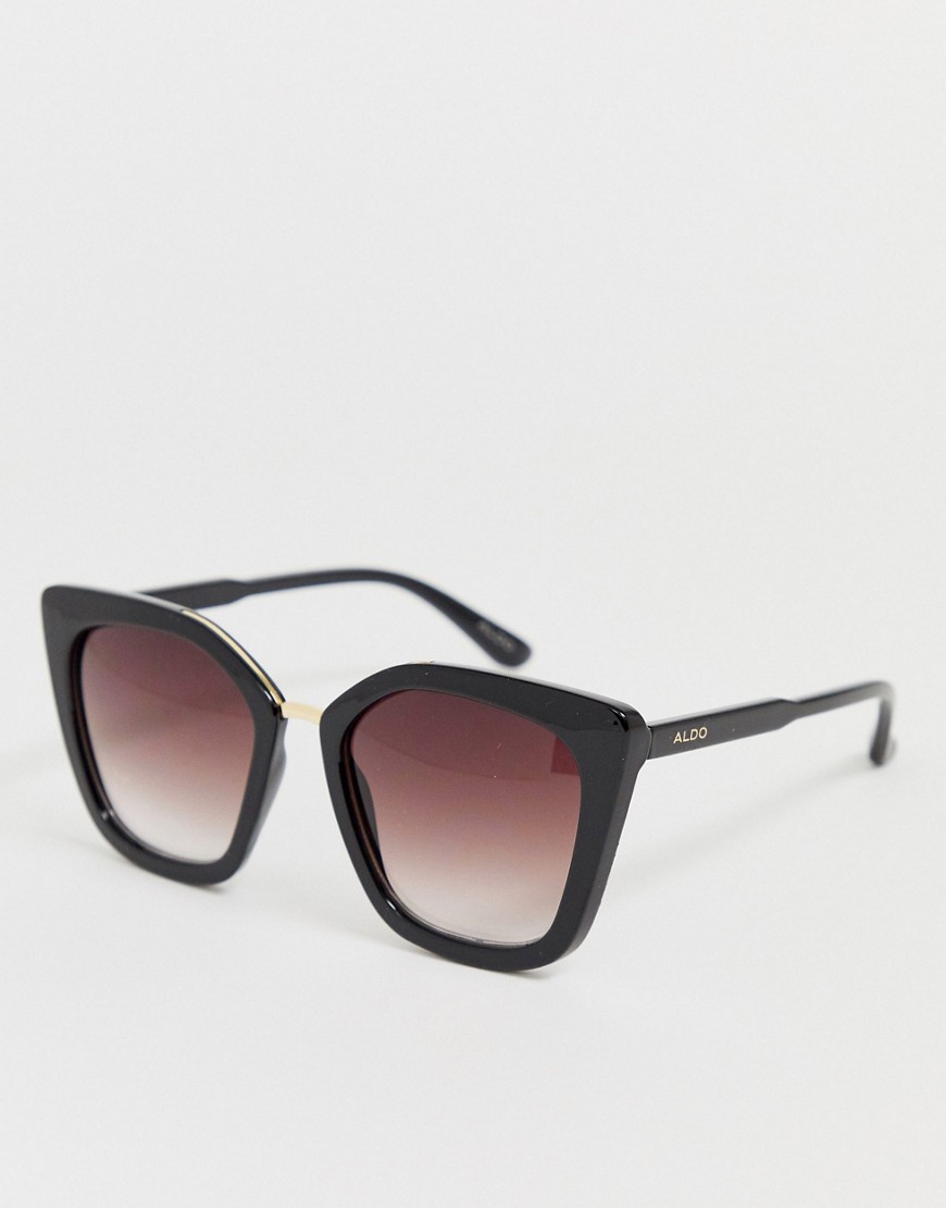 Aldo Chunky Square Frame Sunglasses-Black