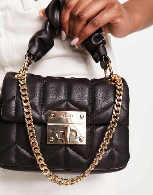 ALDO Ciana knotted handle crossbody mini bag in black | ASOS