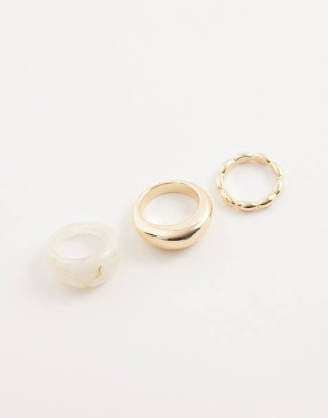 ALDO - Clearglo - Lagdelte ringe med smeltet design i klar og guldfarve - view 1