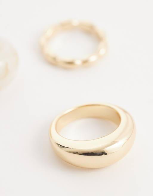 ALDO clearglo molten layered rings in clear and gold, 2 of 3