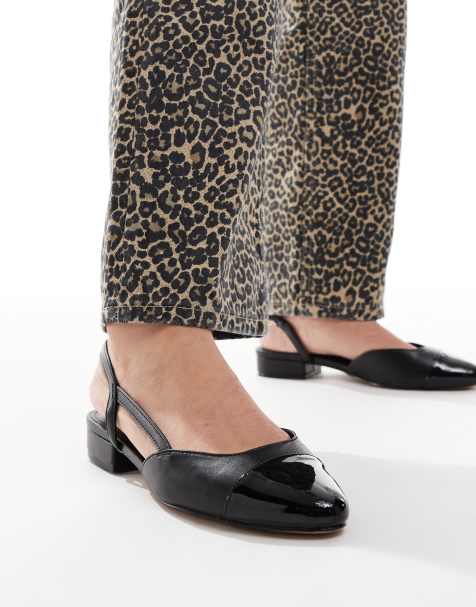ALDO – Clementinne – Flache Slingback-Schuhe in Schwarz mit Zehenkappe - view 1