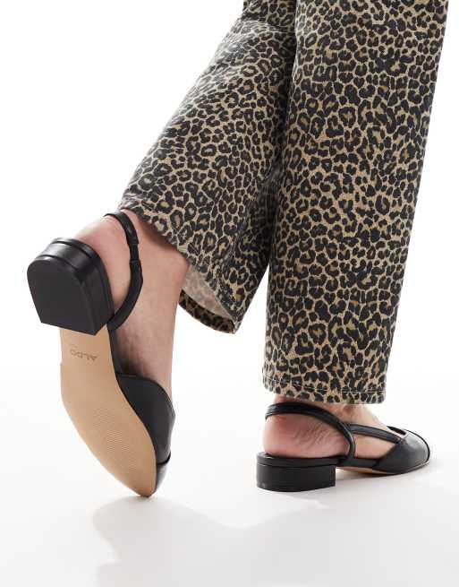 ALDO Clementinne slingback flats with toe cap in black, 3 of 4